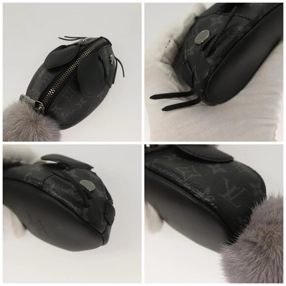 LOUIS VUITTON Monogram Eclipse LV Chinchilla Coin Purse M00962 LV Auth 133207 - Picture 16 of 16